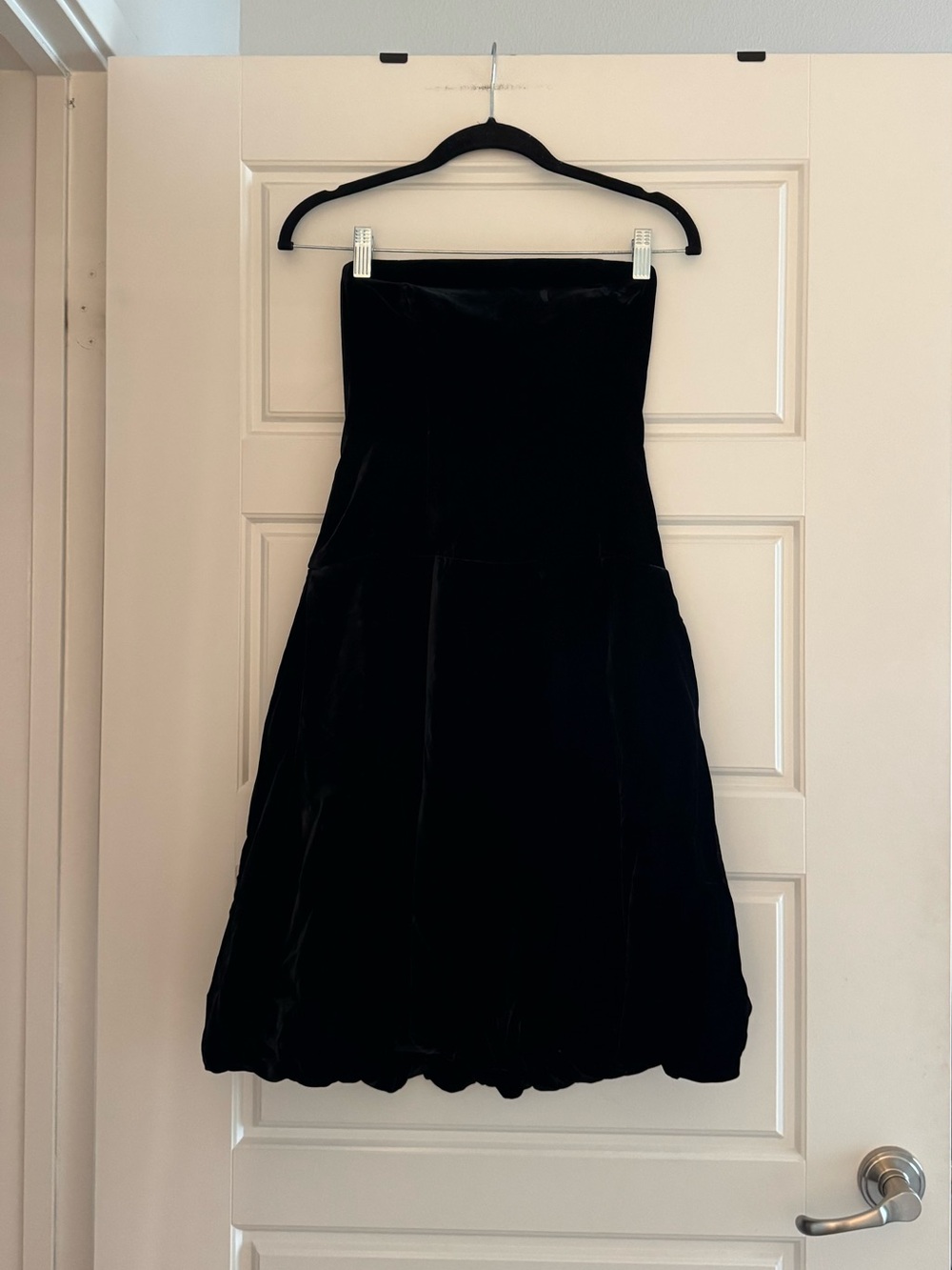 Ralph Lauren Black Strapless Velvet A-Line Dress
